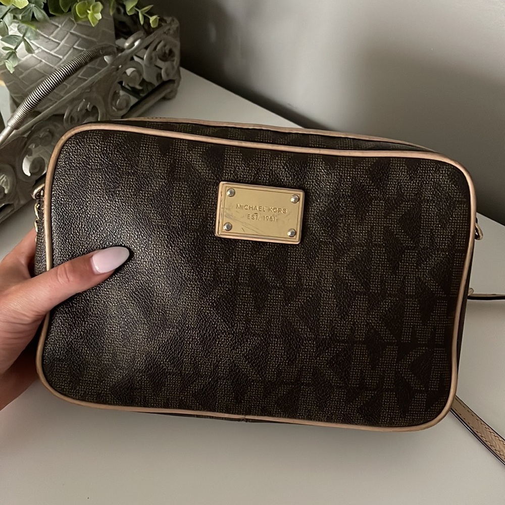 Michael Kors Large Logo Monogram Crossbody Bag